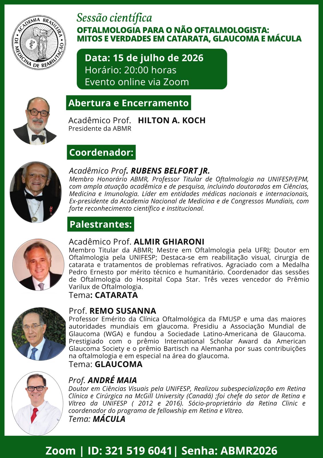 Flyer Sessão Científica de Oftalmologia